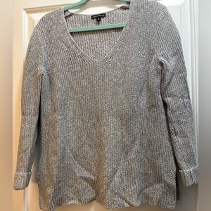 Gray V-Neck Women's Sweater